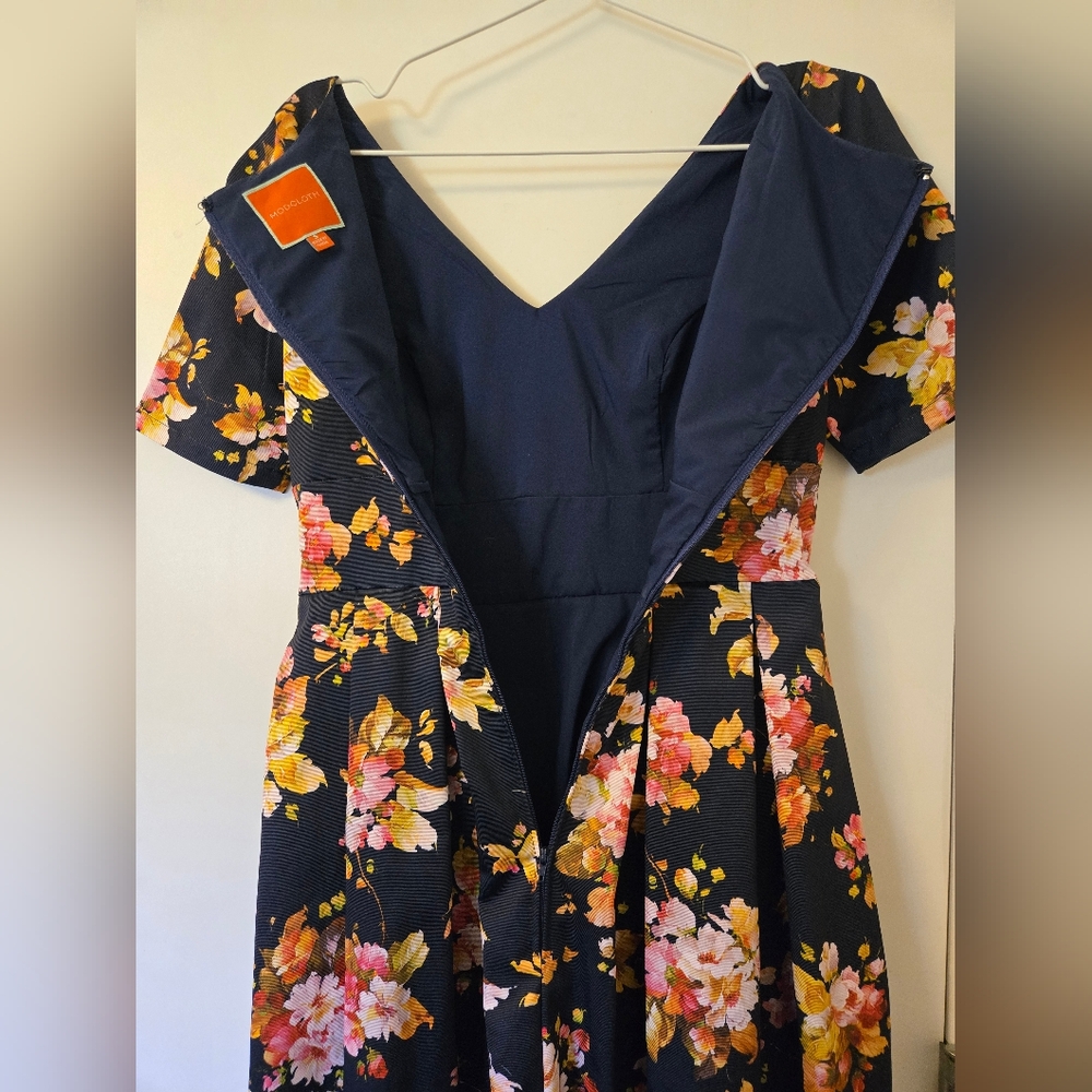 ModCloth Navy Floral Fit and‎ Flare Dress - Picture 9 of 10